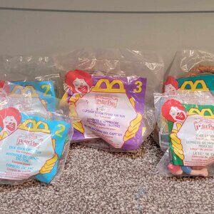 McDonald’s 1997 Vintage Peter Pan Happy Meal Toys Lot of 5 Smee Wendy Hook Tock